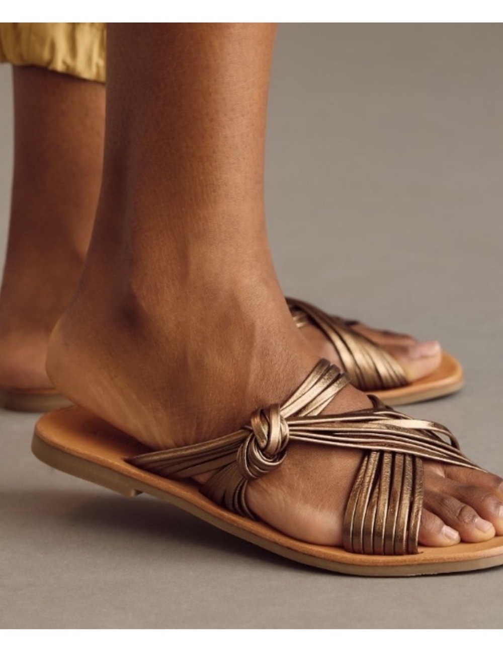 Anthropology8  Matisse Mystic leather knot bronze  sandal euro summer resortwear